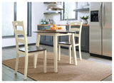 Furniture City Houma - Ashley Furniture - Woodanville Dining Table with 2 Chairs - Dining Table with 2 Chairs / Cream/Brown - D335D4