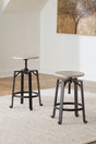 Furniture City Houma - Ashley Furniture - Karisslyn Counter Height Stool (Set of 2) - Counter Height Stool (Set of 2) / Whitewash/Black - D336-024X2