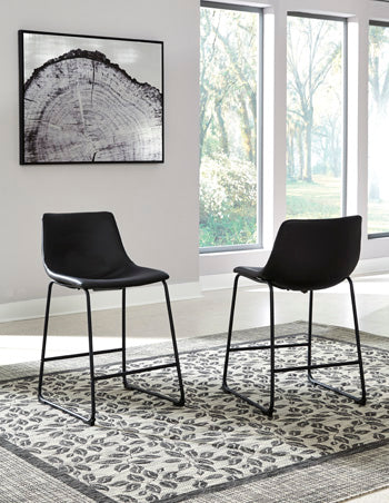 Furniture City Houma - Ashley Furniture - Centiar Counter Height Bar Stool (Set of 2) - Counter Height Bar Stool (Set of 2) / Black - D372-624X2