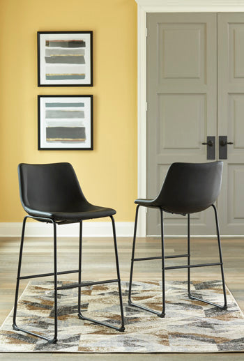 Furniture City Houma - Ashley Furniture - Centiar Pub Height Bar Stool (Set of 2) - Pub Height Bar Stool (Set of 2) / Black - D372-630X2
