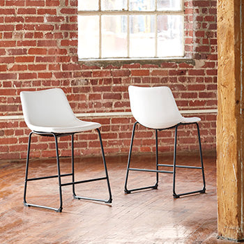 Furniture City Houma - Ashley Furniture - Centiar Counter Height Bar Stool (Set of 2) - Counter Height Bar Stool (Set of 2) / White - D372-724X2