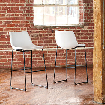 Furniture City Houma - Ashley Furniture - Centiar Pub Height Bar Stool (Set of 2) - Pub Height Bar Stool (Set of 2) / White - D372-730X2