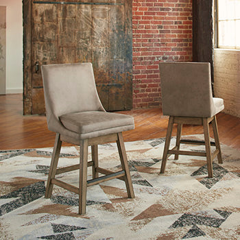 Furniture City Houma - Ashley Furniture - Tallenger Counter Height Bar Stool (Set of 2) - Counter Height Bar Stool (Set of 2) / Beige - D380-524X2