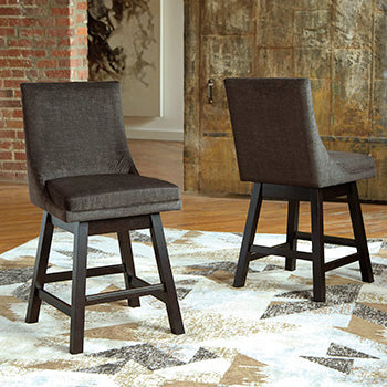 Furniture City Houma - Ashley Furniture - Tallenger Counter Height Bar Stool (Set of 2) - Counter Height Bar Stool (Set of 2) / Dark Gray - D380-624X2