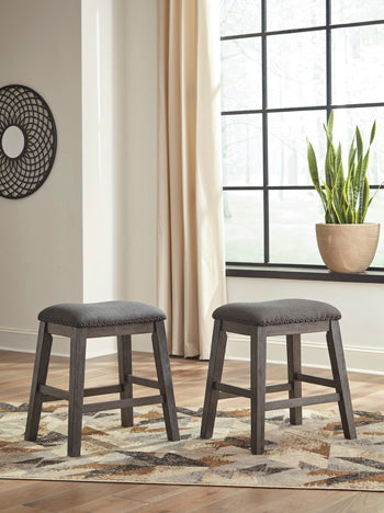 Furniture City Houma - Ashley Furniture - Caitbrook Counter Height Upholstered Bar Stool (Set of 2) - Counter Height Upholstered Bar Stool (Set of 2) / Gray - D388-024X2