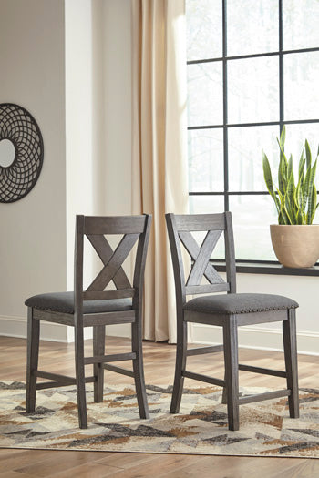 Furniture City Houma - Ashley Furniture - Caitbrook Counter Height Upholstered Bar Stool (Set of 2) - Counter Height Upholstered Bar Stool (Set of 2) / Gray - D388-124X2