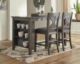 Furniture City Houma - Ashley Furniture - Caitbrook Counter Height Dining Table and 2 Barstools - Counter Height Dining Table and 2 Barstools / Gray - D388D5