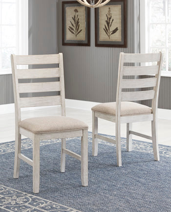 Furniture City Houma - Ashley Furniture - Skempton Dining Chair (Set of 2) - Dining Chair (Set of 2) / White/Light Brown - D394-01X2