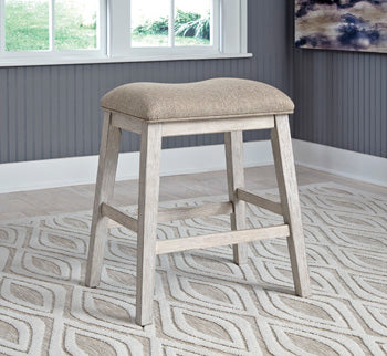 Furniture City Houma - Ashley Furniture - Skempton Counter Height Bar Stool (Set of 2) - Counter Height Bar Stool (Set of 2) / White/Light Brown - D394-024X2