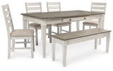 Furniture City Houma - Ashley Furniture - Skempton Dining Table, 4 Chairs, and Bench - Dining Table, 4 Chairs, and Bench - D394D5