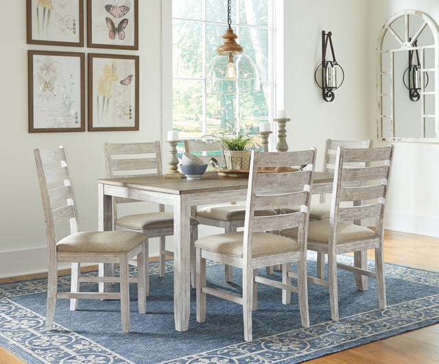 Furniture City Houma - Ashley Furniture - Skempton Dining Room - RECT DRM Counter TBL Set(7/CN) / White/Light Brown - D394-423