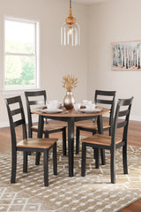Furniture City Houma - Ashley Furniture - Gesthaven Dining Table and 4 Chairs - Dining Table and 4 Chairs / Natural/Brown - D396D1