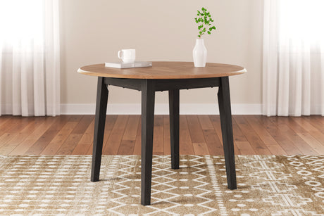 Furniture City Houma - Ashley Furniture - Gesthaven Dining Drop Leaf Table - Round DRM Drop Leaf Table / Natural/White - D398-15