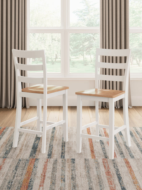 Furniture City Houma - Ashley Furniture - Gesthaven Counter Height Barstool (Set of 2) - Counter Height Barstool (Set of 2) / Natural/White - D398-124X2