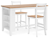 Furniture City Houma - Ashley Furniture - Gesthaven Counter Height Dining Table and 2 Barstools - Counter Height Dining Table and 2 Barstools / Natural/White - D398D3