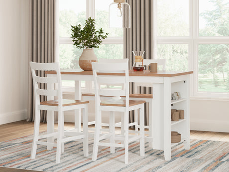 Furniture City Houma - Ashley Furniture - Gesthaven Counter Height Dining Table and 4 Barstools - Counter Height Dining Table and 4 Barstools / Natural/White - D398D2