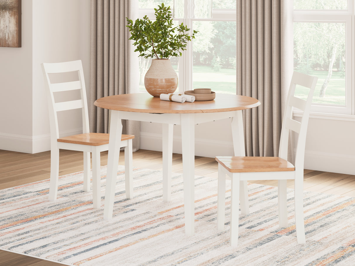 Furniture City Houma - Ashley Furniture - Gesthaven Dining Table and 2 Chairs - Dining Table and 2 Chairs / Natural/White - D398D4