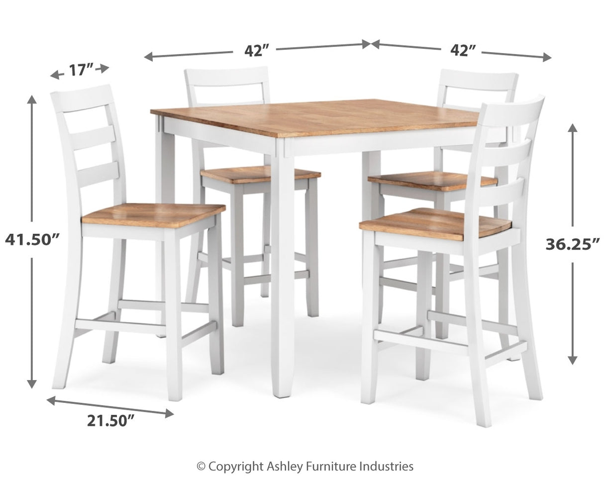 Gesthaven Counter Height Dining Table and 4 Barstools (Set of 5)
