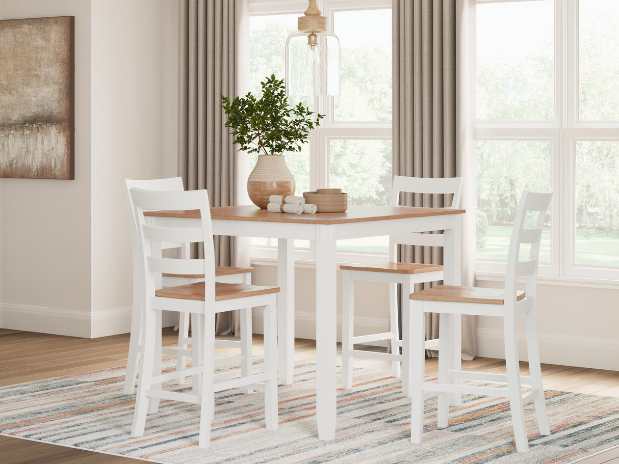 Furniture City Houma - Ashley Furniture - Gesthaven Counter Height Dining Table and 4 Barstools (Set of 5) - DRM Counter Table Set (5/CN) / Natural/White - D398-223