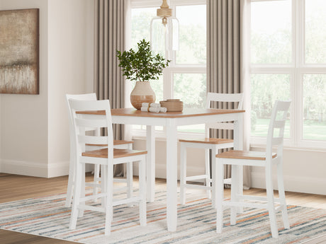 Furniture City Houma - Ashley Furniture - Gesthaven Counter Height Dining Table and 4 Barstools (Set of 5) - DRM Counter Table Set (5/CN) / Natural/White - D398-223