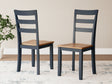 Furniture City Houma - Ashley Furniture - Gesthaven Dining Chair (Set of 2) - Dining Chair (Set of 2) / Natural/Blue - D399-01X2