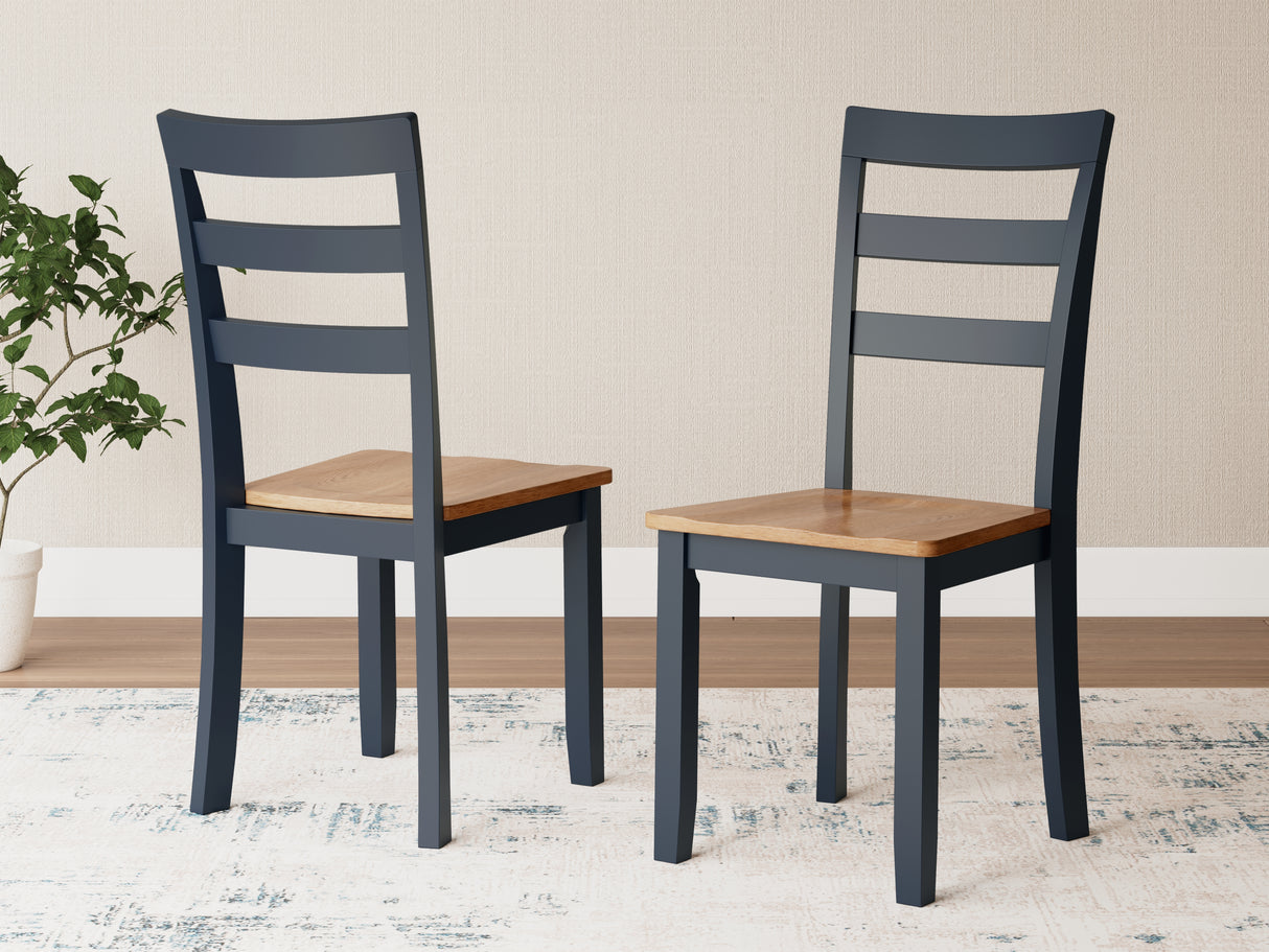 Furniture City Houma - Ashley Furniture - Gesthaven Dining Chair (Set of 2) - Dining Chair (Set of 2) / Natural/Blue - D399-01X2