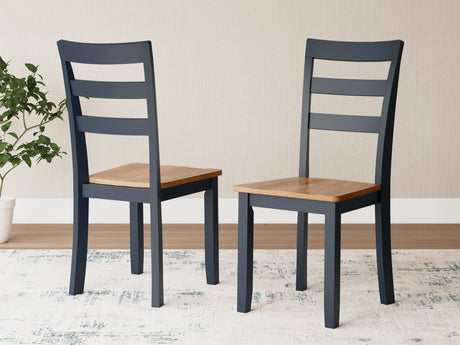 Furniture City Houma - Ashley Furniture - Gesthaven Dining Chair (Set of 2) - Dining Chair (Set of 2) / Natural/Blue - D399-01X2