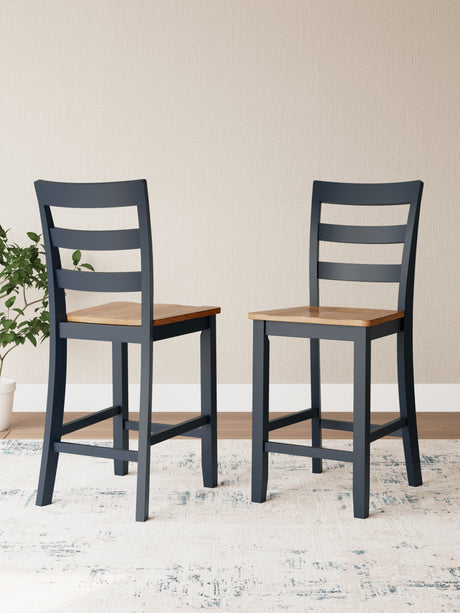 Furniture City Houma - Ashley Furniture - Gesthaven Counter Height Barstool (Set of 2) - Counter Height Barstool (Set of 2) / Natural/Blue - D399-124X2