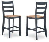 Gesthaven Counter Height Dining Table and 2 Barstools