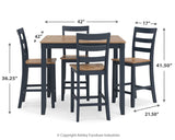 Gesthaven Counter Height Dining Table and 4 Barstools (Set of 5)