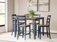 Furniture City Houma - Ashley Furniture - Gesthaven Counter Height Dining Table and 4 Barstools (Set of 5) - DRM Counter Table Set (5/CN) / Natural/Blue - D399-223