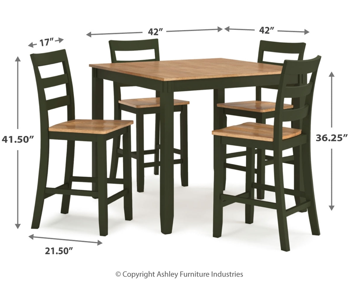 Gesthaven Counter Height Dining Table and 4 Barstools (Set of 5)