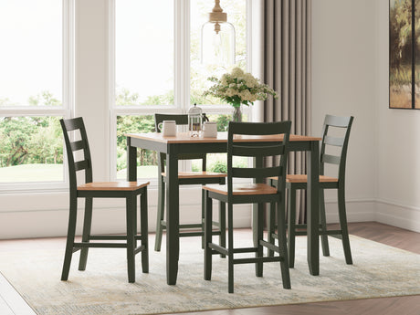 Furniture City Houma - Ashley Furniture - Gesthaven Counter Height Dining Table and 4 Barstools (Set of 5) - DRM Counter Table Set (5/CN) / Natural/Green - D401-223