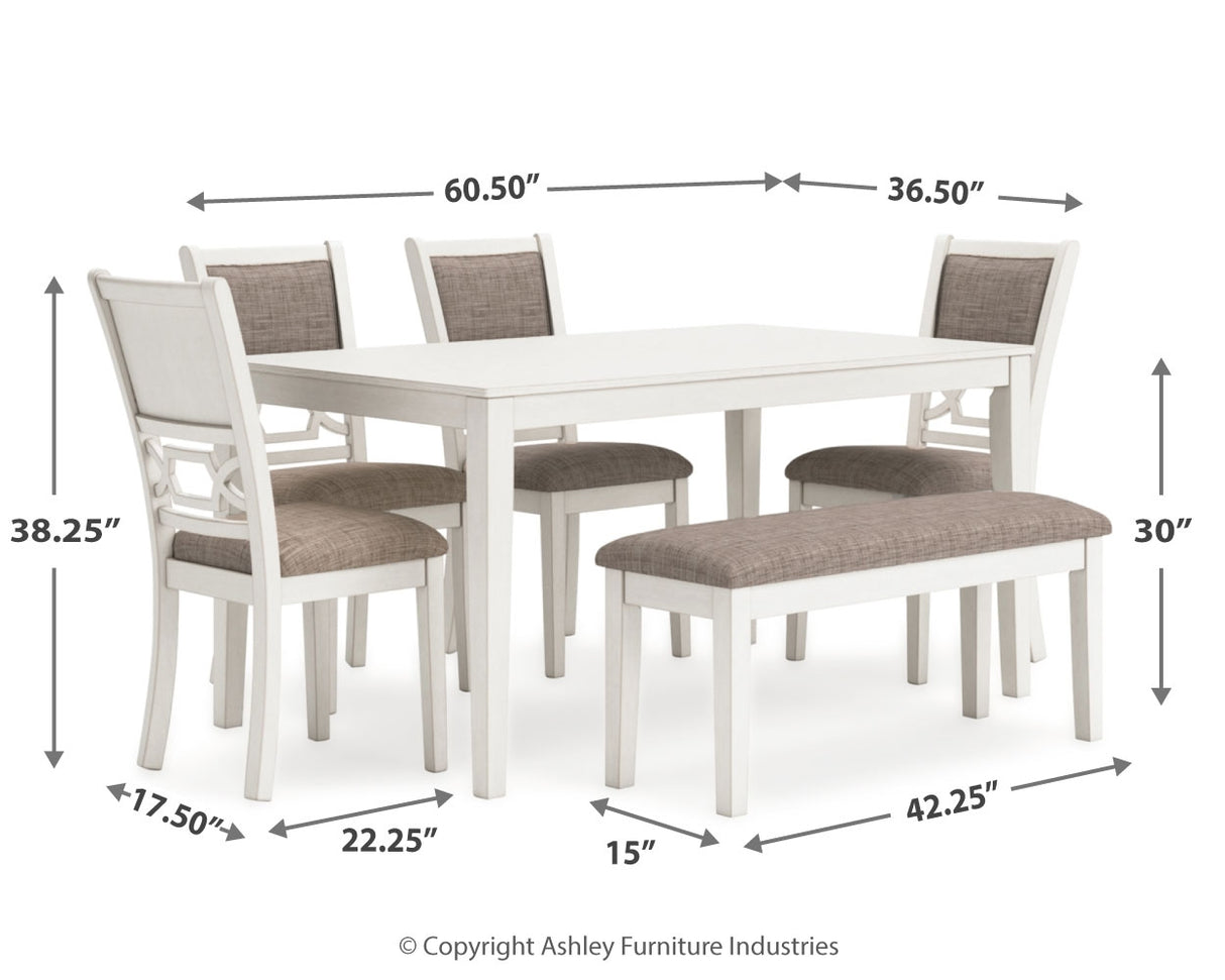 Erinberg Dining Table and 4 Chairs and Bench (Set of 6)
