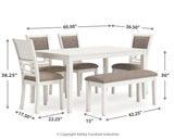 Erinberg Dining Table and 4 Chairs and Bench (Set of 6)