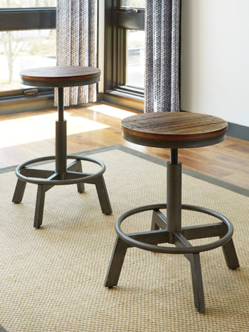 Furniture City Houma - Ashley Furniture - Torjin Counter Height Stool (Set of 2) - Counter Height Stool (Set of 2) / Brown/Gray - D440-024X2