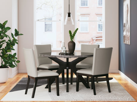 Furniture City Houma - Ashley Furniture - Glinari Dining Table and 4 Chairs - Dining Table and 4 Chairs / Taupe/Black - D476D1