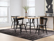 Furniture City Houma - Ashley Furniture - Gretlynn Dining Table and 4 Chairs - Dining Table and 4 Chairs / Black/Natural - D501D3