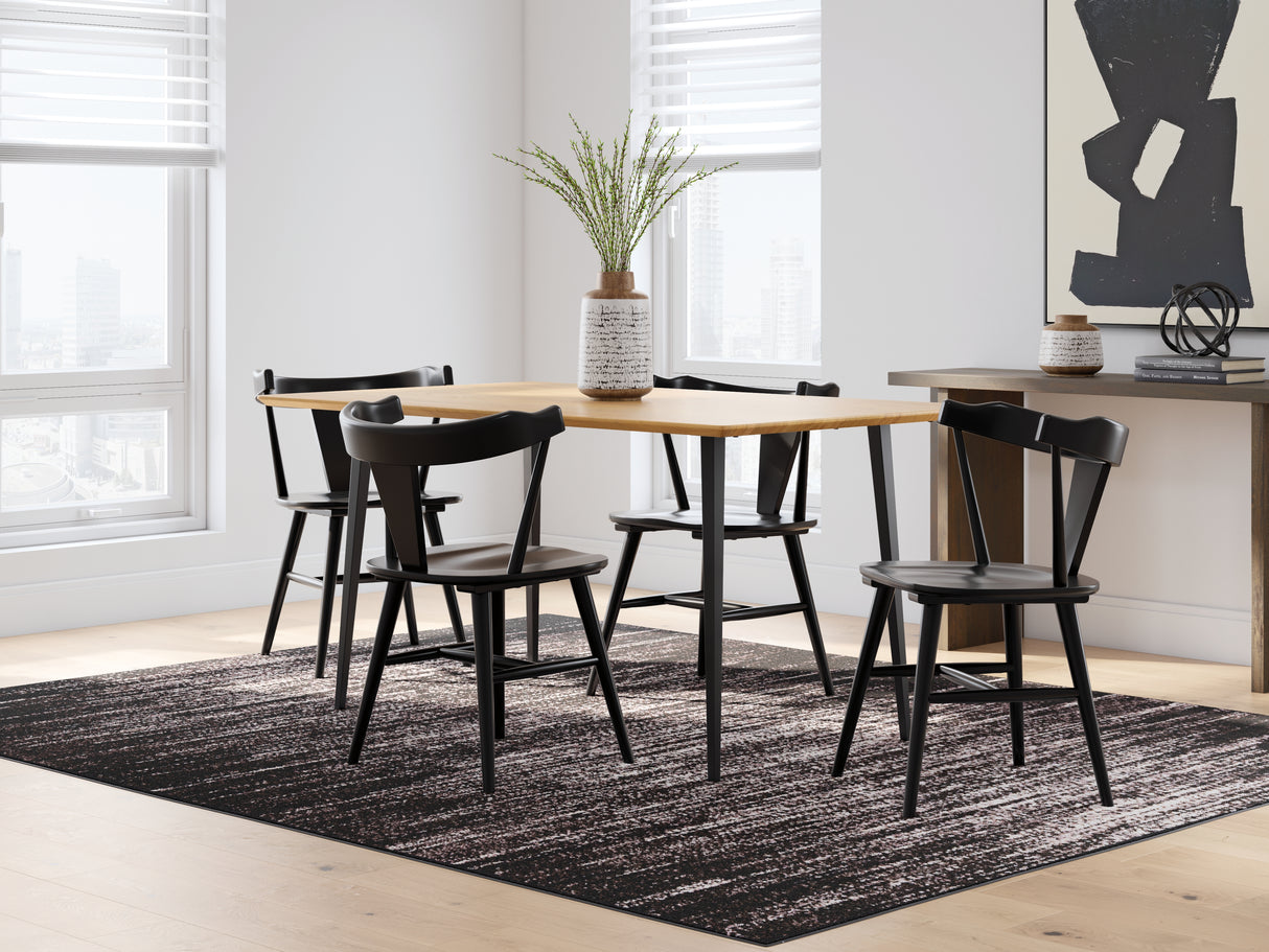 Furniture City Houma - Ashley Furniture - Gretlynn Dining Table and 4 Chairs - Dining Table and 4 Chairs / Black/Natural - D501D3