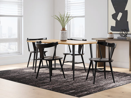 Furniture City Houma - Ashley Furniture - Gretlynn Dining Table and 4 Chairs - Dining Table and 4 Chairs / Black/Natural - D501D3