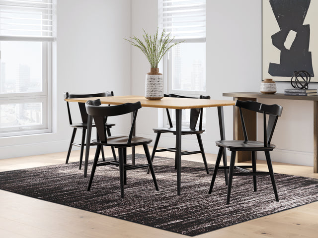 Furniture City Houma - Ashley Furniture - Gretlynn Dining Table and 4 Chairs - Dining Table and 4 Chairs / Black/Natural - D501D3