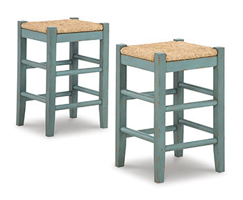 Furniture City Houma - Ashley Furniture - Mirimyn Counter Height Bar Stool (Set of 2) - Counter Height Bar Stool (Set of 2) / Teal - D508-324X2
