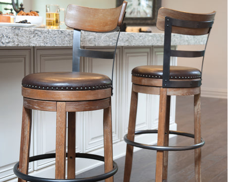 Furniture City Houma - Ashley Furniture - Pinnadel Dining Room - Bar Height Bar Stool (Set of 2) / Grayish Brown - D542-130X2