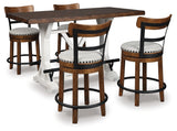 Furniture City Houma - Ashley Furniture - Valebeck Counter Height Dining Table and 4 Barstools - Counter Height Dining Table and 4 Barstools / Brown - D546D5