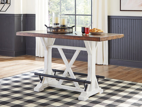 Furniture City Houma - Ashley Furniture - Valebeck Counter Height Dining Table - RECT Dining Room Counter Table / White/Brown - D546-13