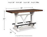 Valebeck Counter Height Dining Table and 8 Barstools