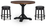 Furniture City Houma - Ashley Furniture - Valebeck Counter Height Dining Table and 2 Barstools - Counter Height Dining Table and 2 Barstools / Multi - D546D28