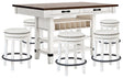 Furniture City Houma - Ashley Furniture - Valebeck Counter Height Dining Table and 6 Barstools - Counter Height Dining Table and 6 Barstools / Multi - D546D33