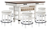 Furniture City Houma - Ashley Furniture - Valebeck Counter Height Dining Table and 6 Barstools - Counter Height Dining Table and 6 Barstools / Multi - D546D33