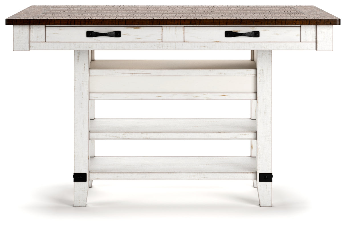 Valebeck Counter Height Dining Table and 6 Barstools